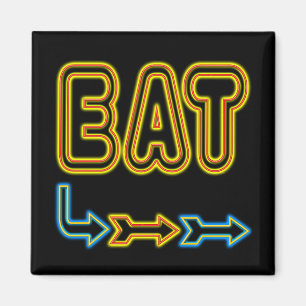 Imán Eat Retro Neon Rótulo Art