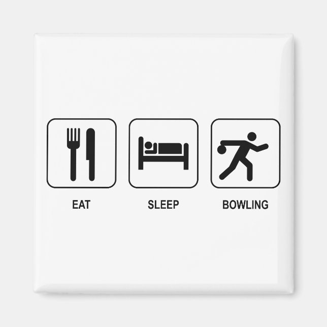 Imán Eat Sleep Bowling Magnet (Frente)