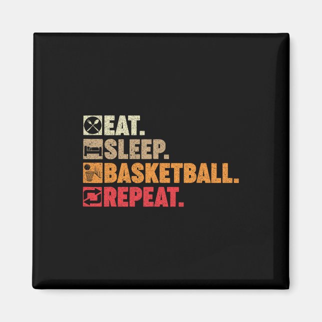 Imán Eat Sleep Bysketbyll Repeat Boy Chica Bysketbyll P (Frente)