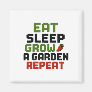 Imán Eat Sleep Grow Un Jardín Repetir Gracioso Amo De J