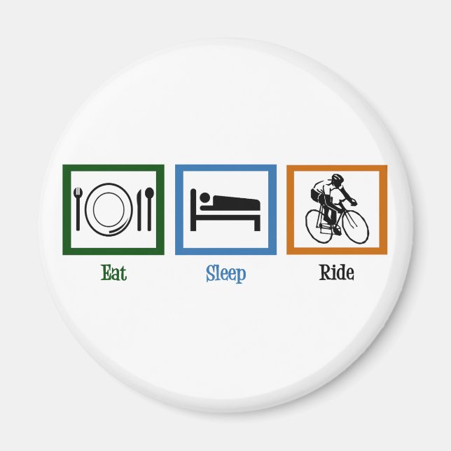 Imán Eat Sleep Ride (Ciclistas) (Frente)