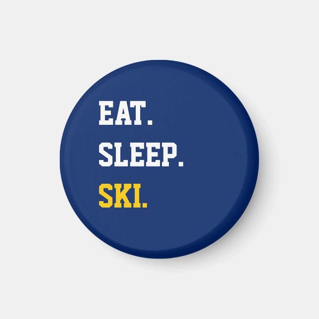 Imán Eat Sleep Ski (Frente)