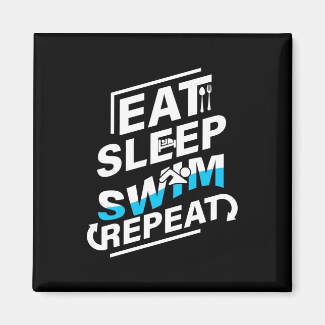 Imán Eat Sleep Swim (Frente)