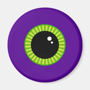 Imán Ébola divertida verde y morada de los monstruos