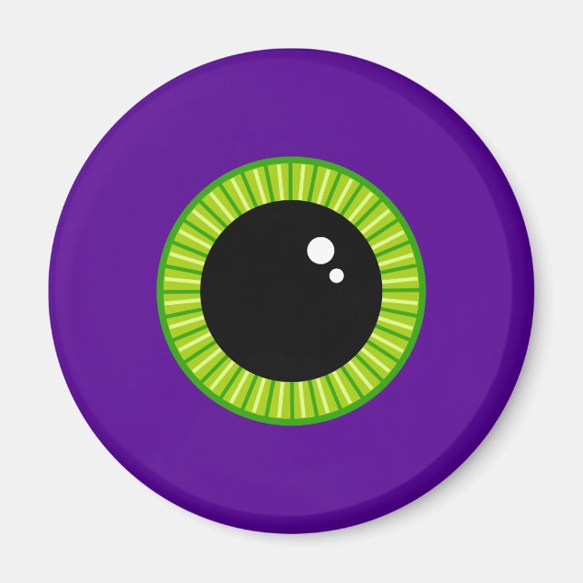 Imán Ébola divertida verde y morada de los monstruos (Frente)