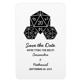 Imán Ebony D20 Dice Save the Date Magnet