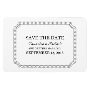 Imán Ebony Encircled Ticket Save the Date Magnet