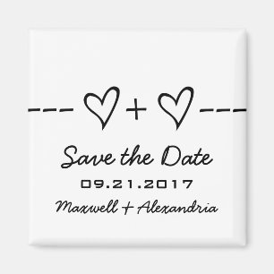 Imán Ebony Heart Equation Save the Date Magnet