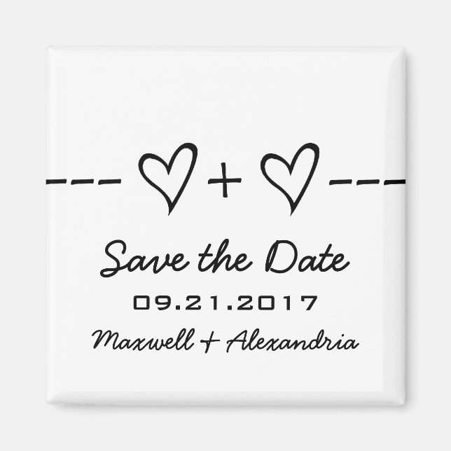 Imán Ebony Heart Equation Save the Date Magnet (Frente)