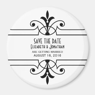 Imán Ebony v2 Fancy Ornamental Save the Date Magnet