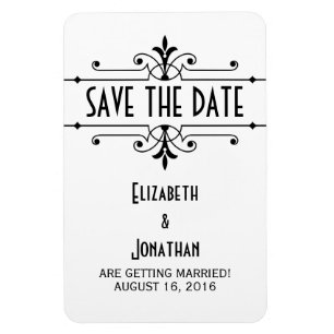 Imán Ebony v2 Fancy Ornamental Save the Date Magnet