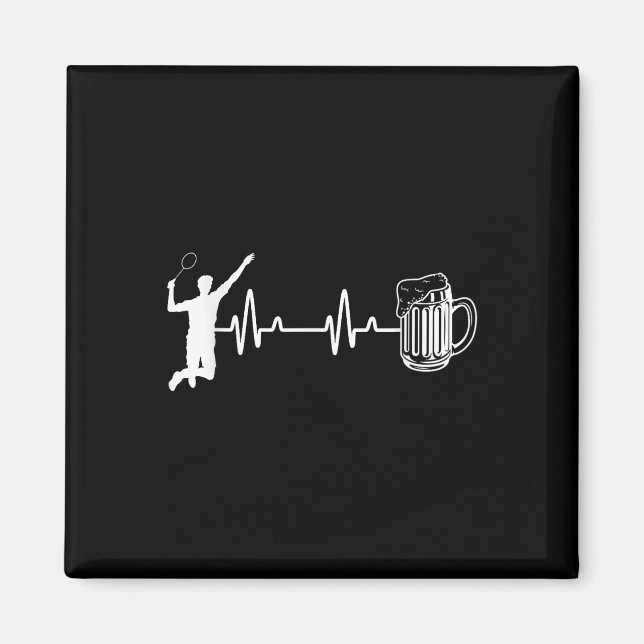 Imán Ecg Heartbeat Badminton Player Shuttle Smas deport (Frente)