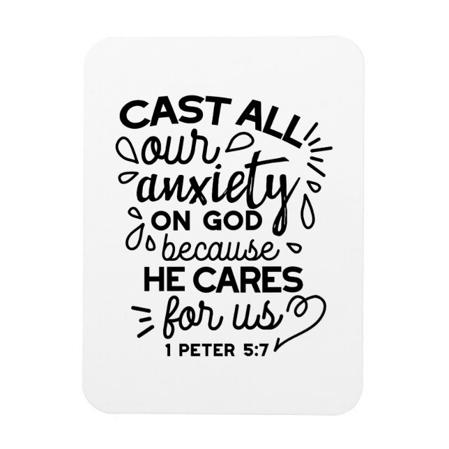 Imán Echa Toda Tu Ansiedad – 1 Pedro 5:7 Versículo Bíbl (Vertical)