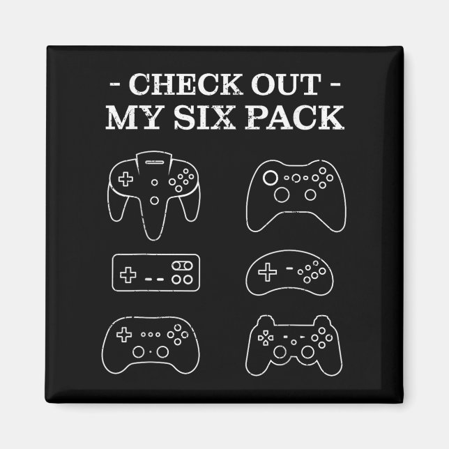 Imán Echa Un Videojuego Funny de Seis Paquetes G (Frente)