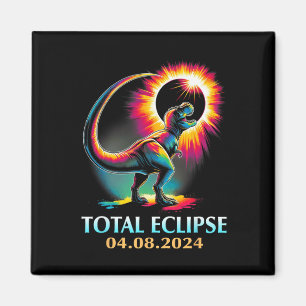 Imán Eclipse 2024 Eclipse Solar Total T Rex Dinosaur