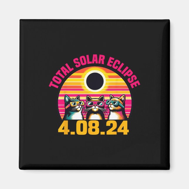 Imán Eclipse 2024 Eclipse total 8 de abril de 2024 Gles (Frente)