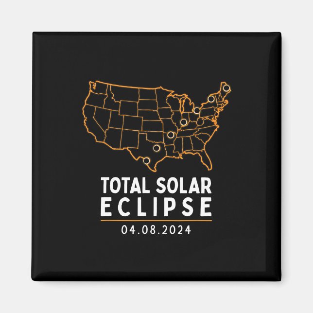 Imán Eclipse 2024 Fiesta América Totalidad Mapa total d (Frente)