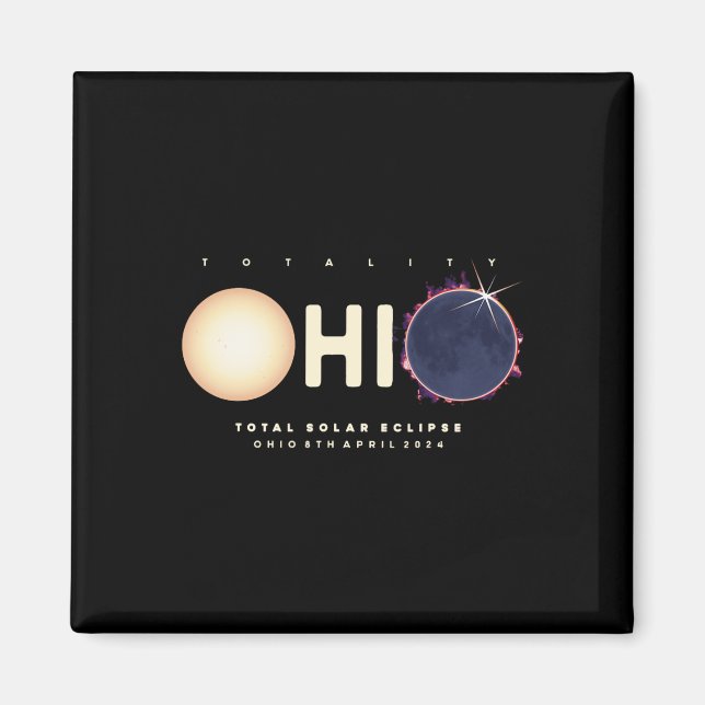 Imán Eclipse 2024 Ohio Total Eclipse Astronomy Graphic (Frente)