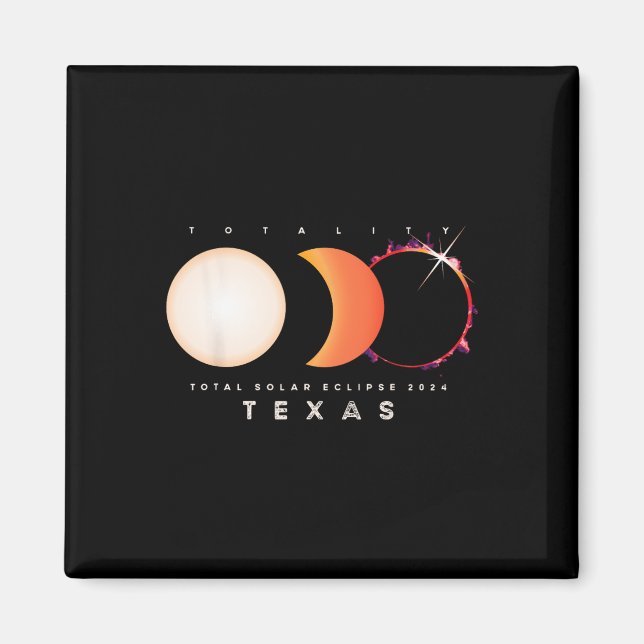 Imán Eclipse 2024 Texas Eclipse Total America Gráfico (Frente)