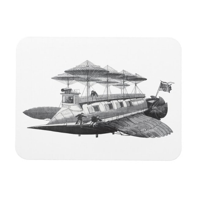 Imán Eclipse de barco Steampunk de ciencia ficción vint (Horizontal)