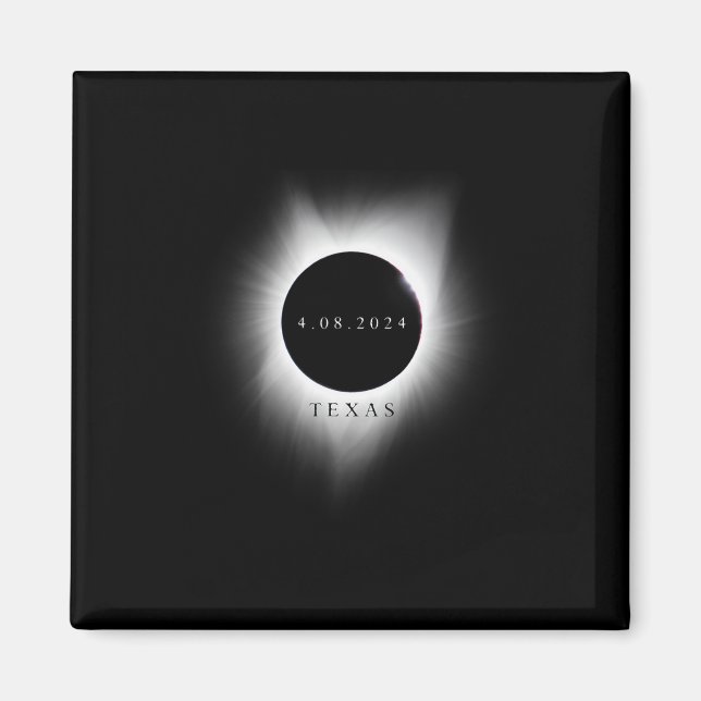 Imán Eclipse de Texas 4.08.24 Eclipse solar total 2024  (Frente)