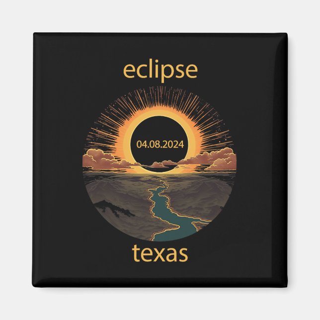 Imán Eclipse de Texas 8 de abril de 2024 04.08.2024 Sol (Frente)