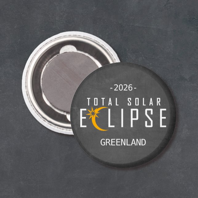 Imán Eclipse en Groenlandia 2026 (Solar eclipse magnet keepsake)