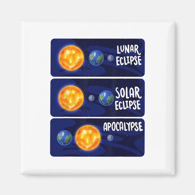 Imán Eclipse lunar Apocalipsis solar Astrología Ciencia (Frente)