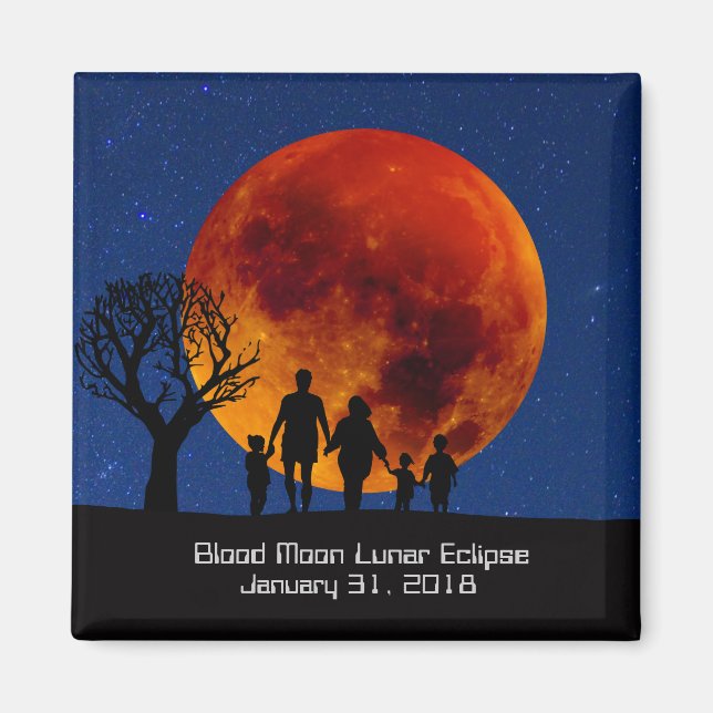 Imán Eclipse lunar de la luna sanguínea 2018 (Frente)