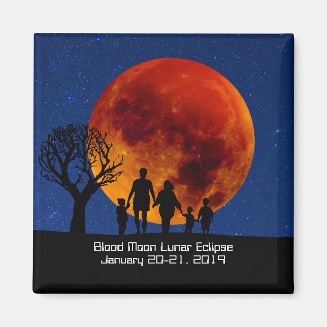 Imán Eclipse lunar de la luna sanguínea 2019 (Frente)