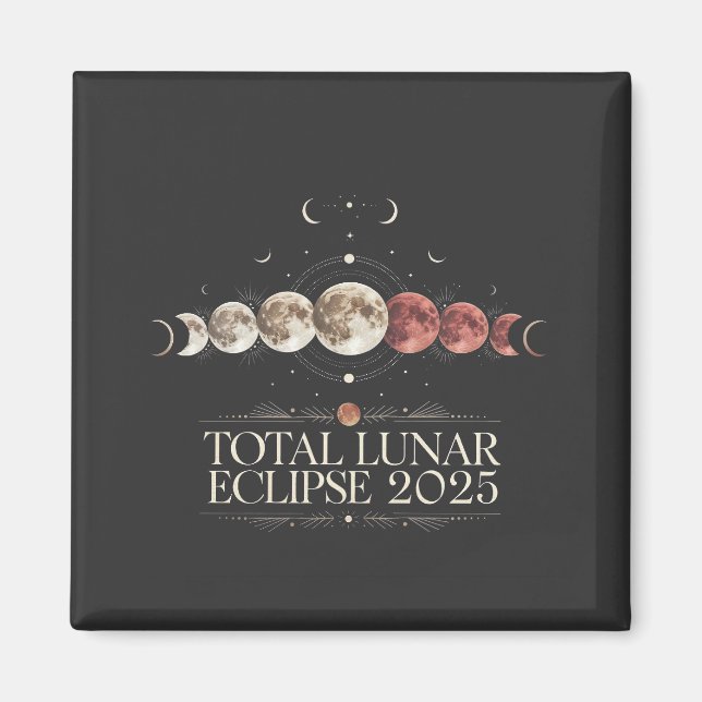 Imán Eclipse lunar total 2025 Astronomía Noroeste de Es (Frente)