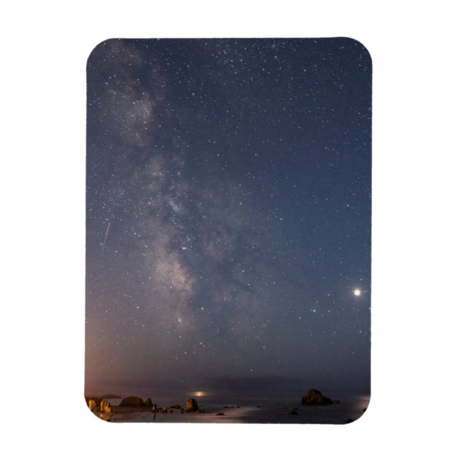 Imán Eclipse lunar y Vía Láctea | Bandon Beach Oregon (Vertical)