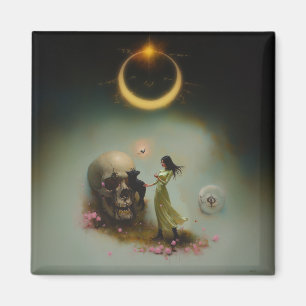 Imán Eclipse Priestess Moon Occult Dark Witchy AI Art