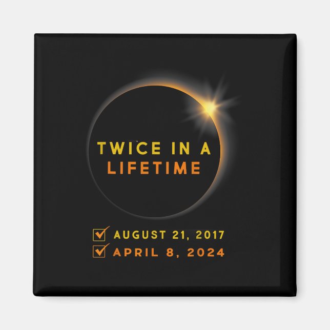 Imán Eclipse Shirt Dos Veces En Eclipse Solar 2024 (Frente)