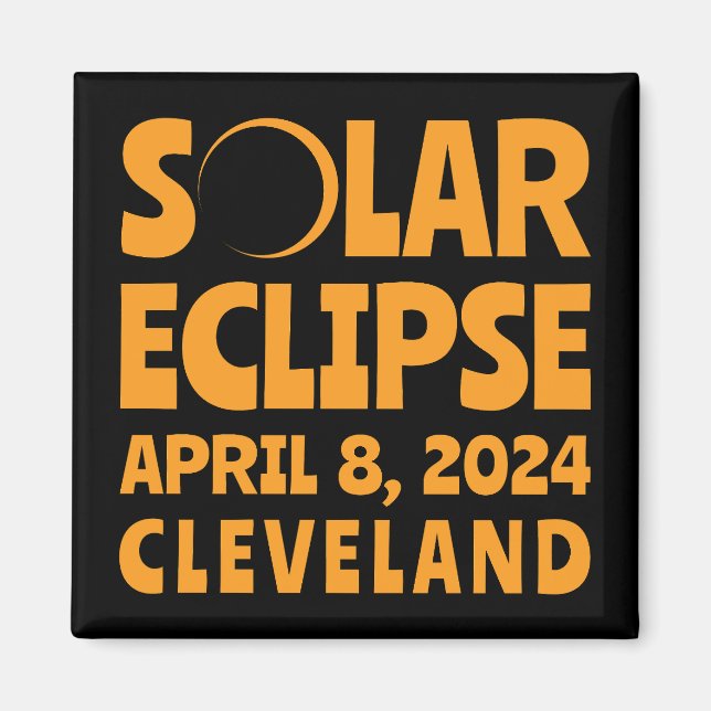 Imán Eclipse solar 2024 Cleveland Ohio (Frente)