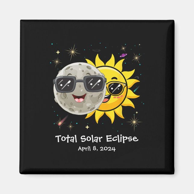Imán Eclipse Solar 2024 Cute Eclipse Solar Niños Gi (Frente)