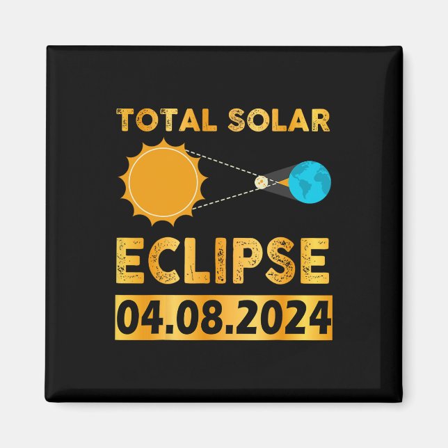 Imán Eclipse solar 2024 Eclipse solar total 4.08.24 7 (Frente)