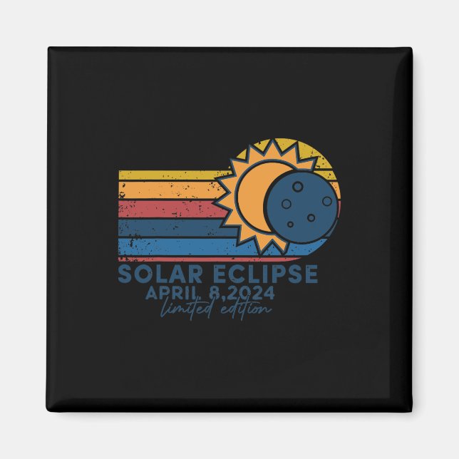 Imán Eclipse solar 2024 Eclipse solar total 8 de abril  (Frente)