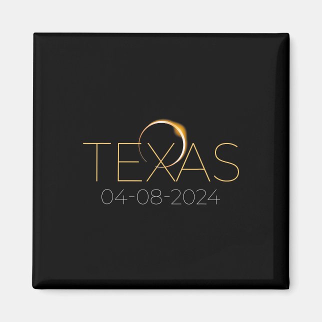 Imán Eclipse solar 2024 Eclipse solar total de Texas (Frente)