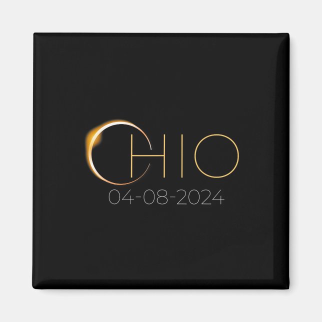 Imán Eclipse solar 2024 Eclipse solar total Ohio (Frente)