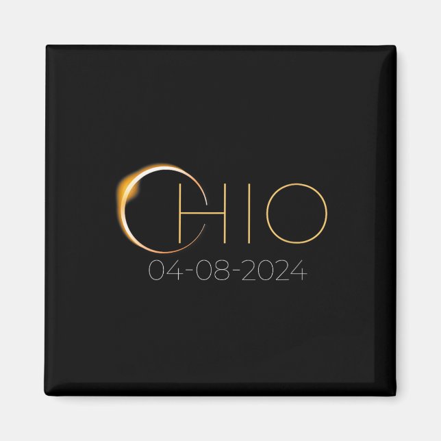 Imán Eclipse solar 2024 Eclipse solar total Ohio (Frente)