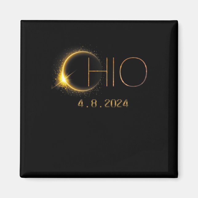 Imán Eclipse solar 2024 Eclipse solar total Ohio (Frente)