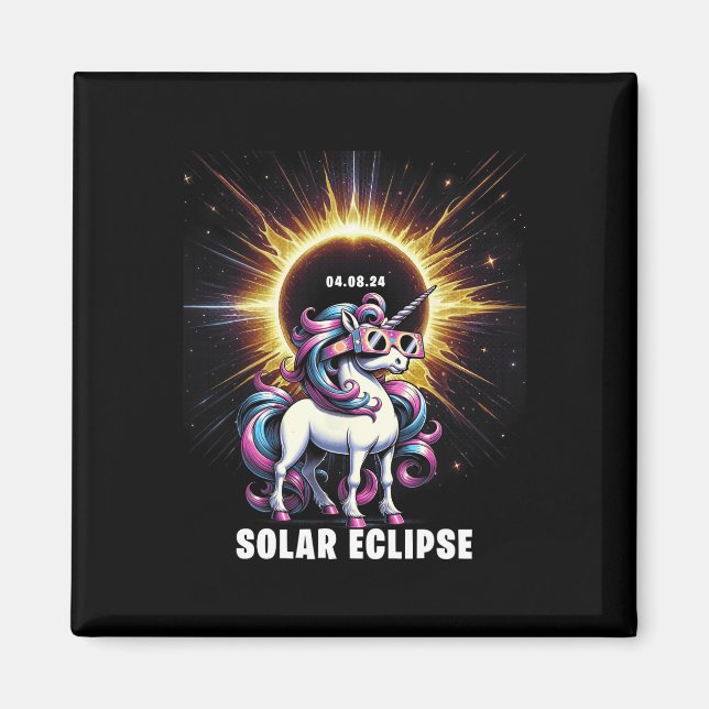 Imán Eclipse solar 2024 Eclipse total 8 de abril 24 Uni (Frente)