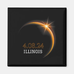 Imán Eclipse solar 2024 Illinois Total Spring 4.08.2