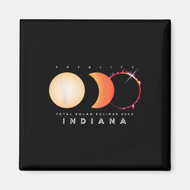 Imán Eclipse solar 2024 Indiana Eclipse total América G (Frente)