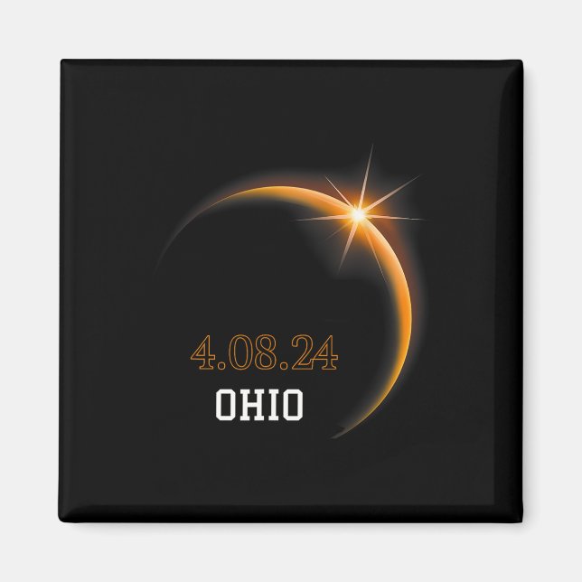 Imán Eclipse solar 2024 Ohio Total Primavera 4.08.24 (Frente)