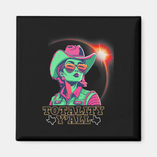 Imán Eclipse solar 2024 para Texas 08 24 Totalidad Y'al