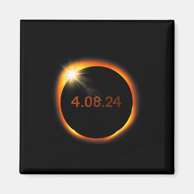 Imán Eclipse solar 2024 Primavera de la Totalidad Ameri (Frente)