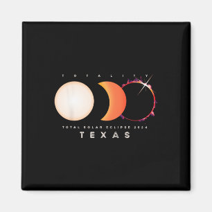 Imán Eclipse solar 2024 Texas Eclipse total América Gra