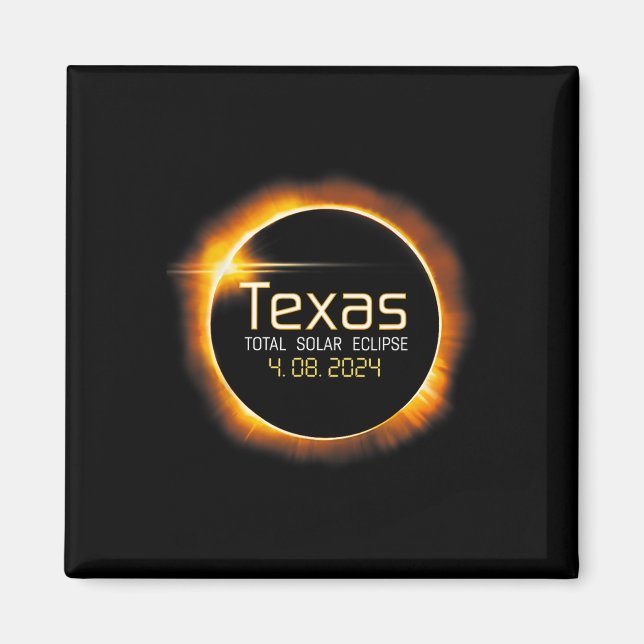 Imán Eclipse solar 2024 Texas Totalidad De Ee.Uu. (Frente)